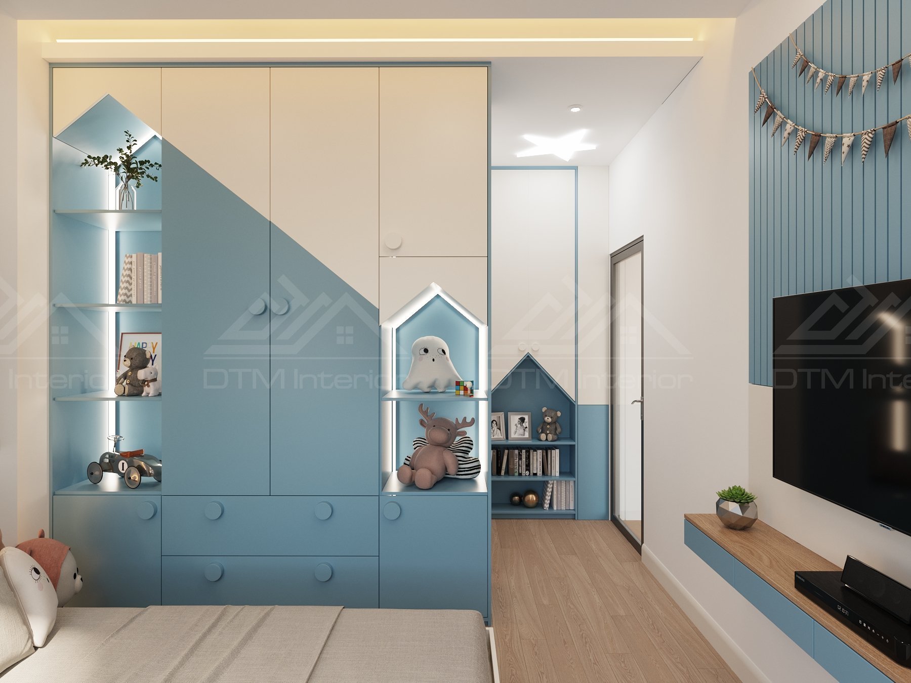 Phòng Ngủ Cho Bé Gái Diện Tích 20m2